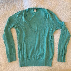 Turquoise Silk-Linen Blend JCrew Sweater